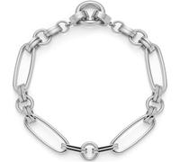 Jewels BY Leonardo Bracciale Clip & Mix Mathilde, Bracciale in Acciaio Inox Color Argento, Diverse Dimensioni, Maglie massicce, Lunghezza 19 cm, Regalo per Le Donne, 026118