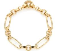 JEWELS BY LEONARDO Bracciale Clip & Mix Mathilde • Bracciale in acciaio inox dorato • Anello di collegamento per appendere charms • Catena massiccia • Lunghezza 18,5 cm • Regalo per donne • 024267