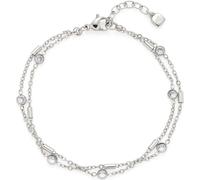 JEWELS BY LEONARDO Bracciale Francis • Bracciale in acciaio inox color argento • due delicate catene di ancoraggio contrapposte delicatamente l'una contro l'altra • 18-21 cm di lunghezza • Gioielli