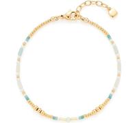 JEWELS BY LEONARDO Bracciale Lilly • Bracciale in acciaio inox dorato • Delicate tonalità di bianco e turchese • Perle di imitazione naturali • 18-21 cm di lunghezza • Gioielli regalo per donne •