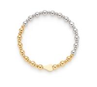 Jewels BY Leonardo Bracciale Philine Elastico in Acciaio Inox Bicolore Argento e Oro Perle in Acciaio Inox Lunghezza 19 cm Gioielli Regalo per Donne 025337