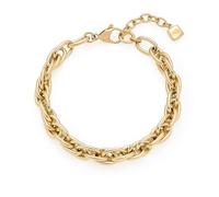 Jewels BY Leonardo Bracciale Sina, Bracciale in Acciaio Inox Dorato, Intrecciato, a Maglie Spesse, Lunghezza 19-21,5 cm, Regalo per Donne, 025386