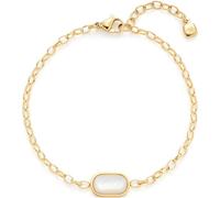 JEWELS BY LEONARDO Bracciale Tally • Bracciale in acciaio inox dorato • Catena larga con maglie ovali ed elemento in madreperla • 18-21 cm di lunghezza • Gioielli regalo per donne • 024979, Eine