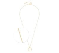 Jewels by Leonardo Campagnola, collana media in acciaio inox dorato, ciondolo a forma di quadrifoglio con zirconi, lunghezza 60-65 cm, gioiello regalo, 024461, 60 cm, Acciaio inossidabile, Nessuna