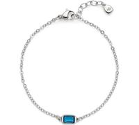 Jewels by Leonardo Ciao Sophia 024478 - Bracciale in acciaio inox color argento, cristallo blu, lunghezza 17-20 cm, gioiello da donna, Eine Grösse, Acciaio inossidabile, Nessuna pietra preziosa