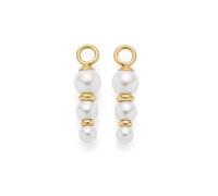 JEWELS BY LEONARDO Ciondolo Beauty's Justine • 1 paio di ciondoli in acciaio inox dorato • tre perle di imitazione bianche nella dimensione • Gioielli regalo per donne • 025524