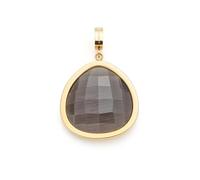 JEWELS BY LEONARDO Ciondolo Clip & Mix Mina • Ciondolo in acciaio inox dorato • Pietra di vetro grigio a forma triangolare arrotondata • Clip M (4,8 mm Ø) • Gioielli regalo per donne • 025646