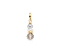 JEWELS BY LEONARDO Ciondolo Clip & Mix Pauly • Ciondolo a catena in acciaio inox dorato • perle di vetro e imitazione in tonalità di grigio • Clip S (diametro 3,5 mm) • Gioielli regalo da donna
