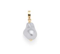 JEWELS BY LEONARDO Ciondolo Clip & Mix Wilmi • Ciondolo in acciaio inox dorato • perla imitazione grigia a forma organica • Clip M (4,8 mm Ø) • Gioielli regalo per donne • 025651