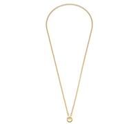 JEWELS BY Leonardo, collana a forma di paola in acciaio inox, catena di piselli dorati, catena media con anello in acciaio inox, gioiello da donna, 018389, 70 cm, Acciaio inossidabile, Nessuna pietra