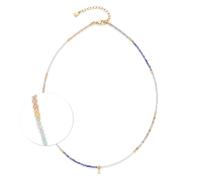 Jewels by Leonardo, collana Ciao Babelli, collana corta in acciaio inox dorato, pietre naturali pastello e piccole gocce d'oro, lunghezza 42-47 cm, gioiello regalo, 024470, 42 cm, Acciaio