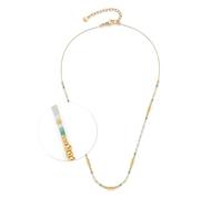 Jewels by Leonardo, collana Ciao Lilly, corta catena veneziana in acciaio inox dorato, perle di colore bianco e turchese, lunghezza 42-47 cm • Gioielli regalo per donne • 024983, 42 cm, Acciaio