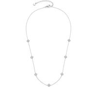 Jewels BY Leonardo Collana Ciao Lisette, Collana in Acciaio Inox Color Argento, Sette Elementi di Zirconia cubica a Forma di Fiore, Lunghezza 42-47 cm, Regalo per Donne, 025743