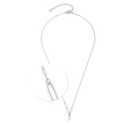 JEWELS BY LEONARDO Collana Ciao Peggy • Collana corta con ancora a specchio in acciaio inox color argento • Ciondolo con perle • Mix di diversi tipi di catene • Lunghezza 42-47 cm • Regalo per donne •