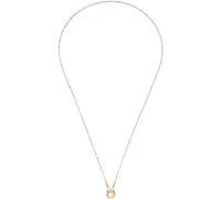 JEWELS BY LEONARDO Collana Clip & Mix Pippa • delicata collana in acciaio inox dorato • perle naturali amazzonite • anello per appendere ciondoli • 70 cm di lunghezza • regalo da donna • 023748