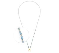 Jewels by Leonardo, collana con clip e mix Bisca • lunga catena in acciaio inox dorato • perle di pietra naturale sfaccettate e sfere d'oro • 80-81,3 cm di lunghezza • Gioielli regalo per donne •
