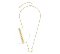 Jewels by Leonardo, collana con clip & Mix Maisy, collana corta con ancora in acciaio inox color oro, anello semi-aperto offre spazio per ciondoli, lunghezza 45 - 52 cm, regalo per le donne, 024931,