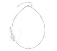 Jewels by Leonardo, collana Elsana, catena corta in acciaio inox argentato, perle imitative di colore bianco, crema e grigio chiaro, lunghezza 45-50 cm, gioiello regalo, 024333, 45 cm, Acciaio