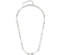 Leonardo Jewels Collana Lindi, collier argento, catena con ancora, in madreperla e acciaio inox, lunghezza 45-50 cm, gioielli regalo, 023541, 45 cm, Acciaio inossidabile, Nessuna pietra preziosa