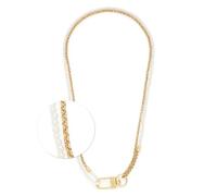 Jewels by Leonardo, collana Lucinda, catena media in acciaio inox dorato, perle di imitazione bianche e chiusura accattivante, doppia 48 cm, lunghezza semplice 96 cm, gioiello regalo, 024329, 48 cm,