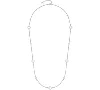 Leonardo Jewels Collana Norma, catena in acciaio inox, elementi quadrifoglio tempestati di zirconi, lunghezza 80-85 cm, regalo gioielli 023525, 80 cm, Acciaio inossidabile, Nessuna pietra preziosa