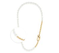 Jewels by Leonardo, collana Patsy, collana corta in acciaio inox dorato, perle di conchiglia bianche a forma di ulivo, sfere dorate lucide, lunghezza 50 cm, regalo per donne • 024609, 50 cm, Acciaio
