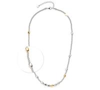 Jewels BY Leonardo Collana Veja, Gioiello per Collo in Acciaio Inox Bicolore con pepite Irregolari in Oro e Argento, Lunghezza 45-50 cm, Regalo per Donne, 025357