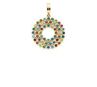 JEWELS BY LEONARDO Jewels Clip&Mix Amanda 021789 - Ciondolo rotondo in acciaio INOX, con cristalli di vetro, colore: Blu/Verde/Rosso