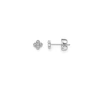 JEWELS BY LEONARDO Orecchini Ciao Lisette, 1 paio di orecchini in acciaio inox color argento, fiore in filigrana in cinque piccoli zirconi cubici, regalo per le donne, 025747