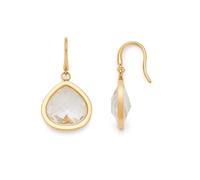 JEWELS BY LEONARDO Orecchini Juvinga, 1 paio di orecchini in acciaio inox dorato, pietra di vetro trasparente a forma di triangolo arrotondato, gioielli regalo per donne, 025683