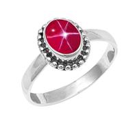 JEWELSTREZORO Gemme per uomo e donna, argento Sterling 925, elegante, fatto a mano, articolo da regalo, gioielli TSR200AA, 68 (21.6), metallo prezioso Gemma, Rosa Lindy Star allevata in laboratorio