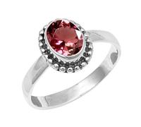JEWELSTREZORO Gemme per uomo e donna, argento Sterling 925, elegante, fatto a mano, articolo da regalo, gioielli TSR200AA, 12 (16,6), metallo prezioso Gemma, Tormalina rosa allevata in laboratorio