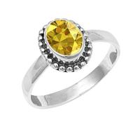 JEWELSTREZORO Gemme per uomo e donna, argento Sterling 925, elegante, fatto a mano, articolo da regalo, gioielli TSR200AA, 71 (22.6), metallo prezioso Gemma, Zaffiro giallo allevato in laboratorio