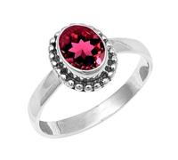 JEWELSTREZORO Gemme per uomo e donna, argento Sterling 925, elegante, fatto a mano, articolo da regalo, gioielli TSR200AA, 10 (15,9), metallo prezioso Gemma, Rubyllit allevato in laboratorio