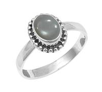 JEWELSTREZORO Gemme per uomo e donna, argento Sterling 925, elegante, fatto a mano, articolo da regalo, gioielli TSR200AA, 73 (23.2), metallo prezioso Gemma, Pietra di luna grigia