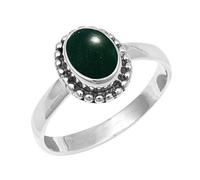JEWELSTREZORO Gemme per uomo e donna, argento Sterling 925, elegante, fatto a mano, articolo da regalo, gioielli TSR200AA, 71 (22.6), metallo prezioso Gemma, Giada verde