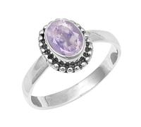 JEWELSTREZORO Gemme per uomo e donna, argento Sterling 925, elegante, fatto a mano, articolo da regalo, gioielli TSR200AA, 12 (16,6), metallo prezioso Gemma, Quarzo lavanda allevato in laboratorio