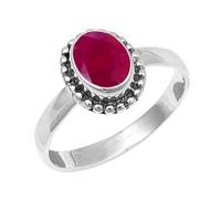JEWELSTREZORO Gemme per uomo e donna, argento Sterling 925, elegante, fatto a mano, articolo da regalo, gioielli TSR200AA, 75 (23.9), metallo prezioso Gemma, Rubino allevato in laboratorio