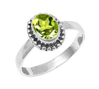 JEWELSTREZORO Gemme per uomo e donna, argento Sterling 925, elegante, fatto a mano, articolo da regalo, gioielli TSR200AA, 47 (15.0), metallo prezioso Gemma, Peridoto