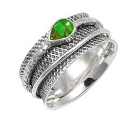JEWELSTREZORO Gemme per uomo e donna, tutte le misure, argento Sterling 925, elegante, fatto a mano, articolo da regalo, gioielli TSR142AA, 73 (23.2), metallo prezioso Gemma, Verde rame turchese