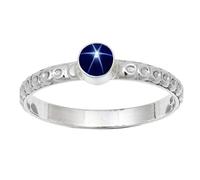 JEWELSTREZORO Gemme per uomo e donna, tutte le misure, argento Sterling 925, elegante, fatto a mano, articolo da regalo, gioielli TSR115AA, 21 (19,4), metallo prezioso Gemma, Stella di tiglio blu