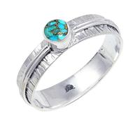 JEWELSTREZORO Gioiello in argento sterling 925, elegante, fatto a mano, articolo da regalo, gioielli da uomo e donna TSR120AA, 47 (15.0), metallo prezioso Gemma, Turchese di rame blu.