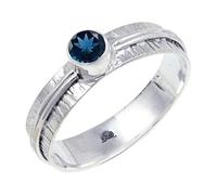 JEWELSTREZORO Gioiello in argento sterling 925, elegante, fatto a mano, articolo da regalo, gioielli da uomo e donna TSR120AA, 75 (23.9), metallo prezioso Gemma, Topazio blu londinese allevato in