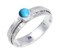 JEWELSTREZORO Gioiello in argento sterling 925, elegante, fatto a mano, articolo da regalo, gioielli da uomo e donna TSR120AA, 26 (21,0), metallo prezioso Gemma, Turchese allevato in laboratorio