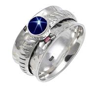JEWELSTREZORO Pietra preziosa in argento sterling 925 elegante fatto a mano Band Ring Articoli da regalo Uomini e donne Tutte le dimensioni TSR144AA, 21 (19,4), metallo prezioso Gemma, Stella blu