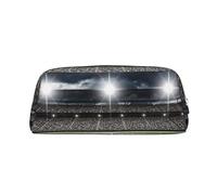JEWOSS Astuccio per matite con stampa notturna con stadio di calcio, con campo da satdium, unisex, astuccio per cosmetici, piccolo astuccio per gioielli, elegante astuccio in pelle con cerniera,