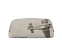 JEWOSS Astuccio unisex con stampa di aeroplano della Seconda Guerra Mondiale, astuccio per matite, cosmetici, piccoli gioielli, elegante astuccio in pelle con cerniera, astuccio di alta qualità,