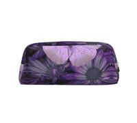 JEWOSS Astuccio viola con stampa di farfalle, astuccio unisex per matite, cosmetici, piccoli gioielli, elegante astuccio in pelle con cerniera, astuccio per matite di alta qualità, Oro, Taglia unica,