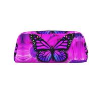 JEWOSS Astuccio viola con stampa di farfalle e fiori, astuccio unisex per matite, cosmetici, piccoli gioielli, elegante astuccio in pelle con cerniera, astuccio per matite di alta qualità, Oro, Taglia