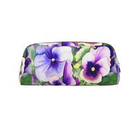 JEWOSS Pansy Perfection - Astuccio unisex con stampa, astuccio per matite, cosmetici, piccoli gioielli, elegante astuccio in pelle con cerniera, astuccio per matite di alta qualità, Oro, Taglia unica,